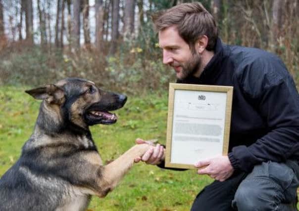 Nottinghamshire Police Dog Akie got a special delivery recently in the form of a Crown Court Commendation for his excellent work.