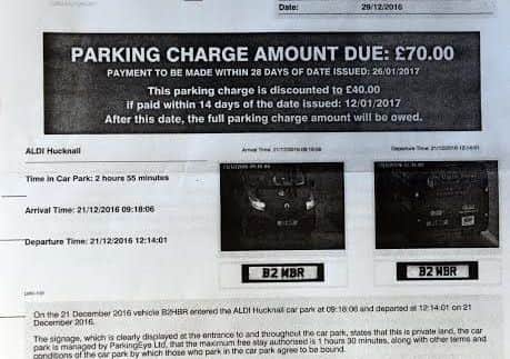 Parking eye charge.