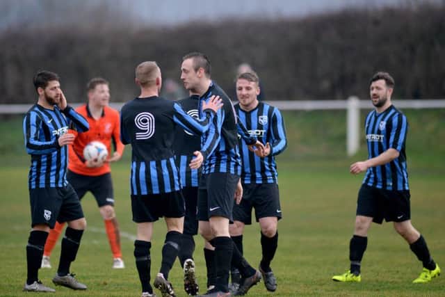 Selston FC v Matlock Town Reserves, Selston celebrated their first goal