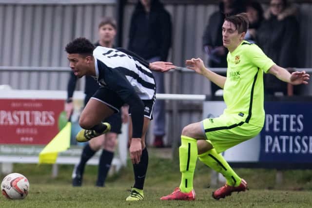 Nathan Forbes in action for Clipstone FC