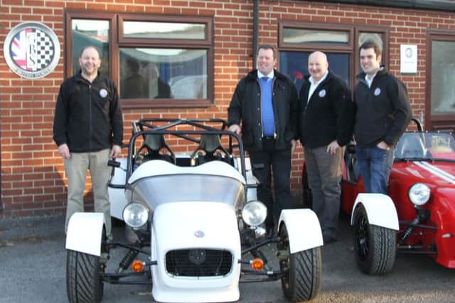 A visit to the GBS factory by Sherwood MP Mark Spencer (third from right), who is pictured with (from left) the company's general manager Ben Bird and directors Keith Bird and Richard Hall.