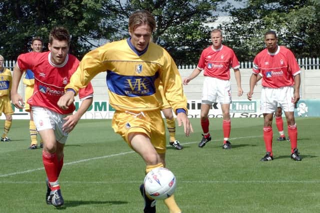 Liam Lawrence in action in a pre-season friendly against Nottingham Forest in 2002.