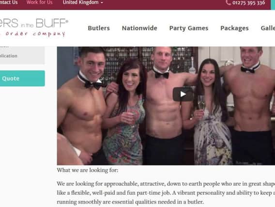 The advert on the Butlers in the Buff website.