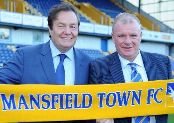 Mansfield Town manager Steve Evans with chairman John Radford.