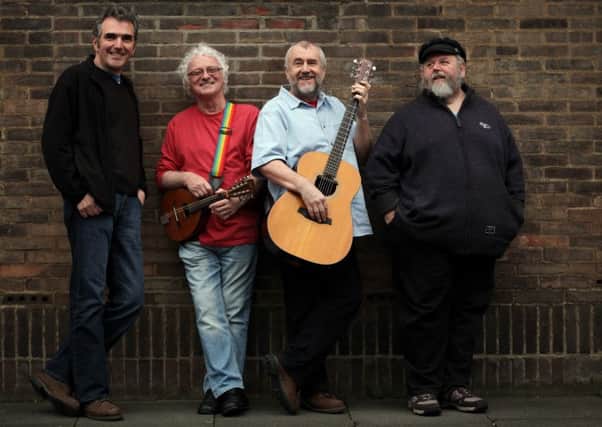 Lib - The Pitmen Poets, left to right, Jez Lowe, Billy Mitchell, Bob Fox and Benny Graham 7 March 2013.

Pic Paul Norris