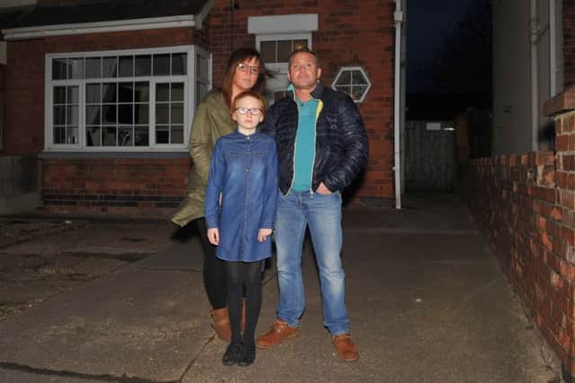 Rachael Farr and Lee Dalziel have recently had their car stolen from outside their home, Rachael and Lee are pictured with Daughter Sky