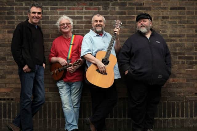 Lib - The Pitmen Poets, left to right, Jez Lowe, Billy Mitchell, Bob Fox and Benny Graham 7 March 2013.Pic Paul Norris