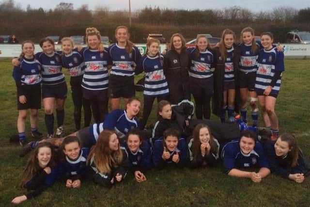 The Mansfield RUFC U15 girls' squad.