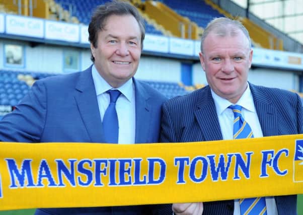 Mansfield Town chairman John Radford and manager Steve Evans.