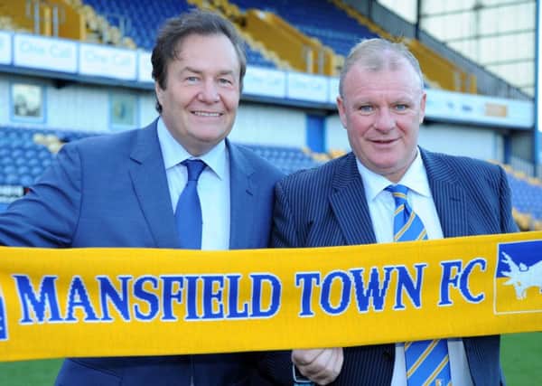 Mansfield Town manager Steve Evans with chairman John Radford.