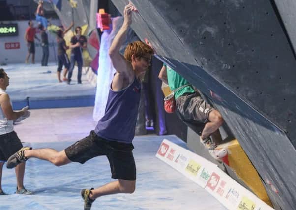 On his way to the top is student climber Billy Ridal, of Selston, who defends a national title this weekend.