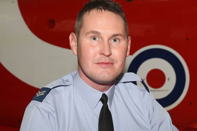 Corporal Shaun Kelly, a key member of the Red Arrows display team.