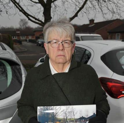 Residents on Eastfield Close, Clipstone are furious at plans to build new houses on their car park, pictured is resident Sandra Lowde