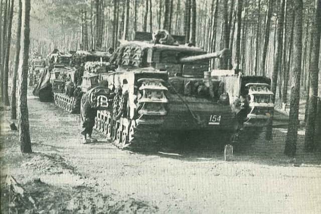 The Guards Tank Brigade photographed at Geldrop.