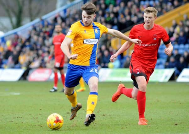 Mansfield Town v Leyton Orient.
Ben Whiteman takes a shot in the first half.
