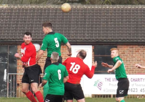 Aerial action from Teversals tonic 3-0 victory at home to Brigg Town in the Toolstation Northern Counties East League on Saturday.