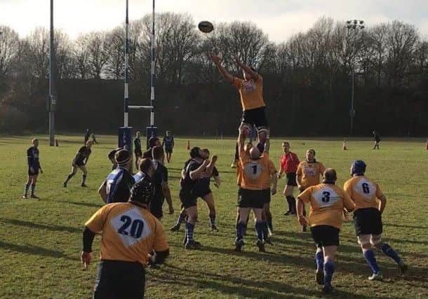 Action from Mansfields excellent 50-15 victory at home to Grimsby to lift them into the top five of the table.