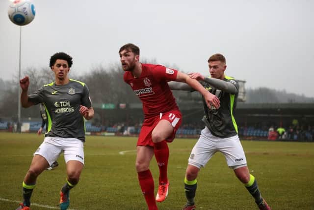 Tom Allan takes the ball from a throw in, United Kingdom, 11th February 2017. Photo by Glenn Ashley.