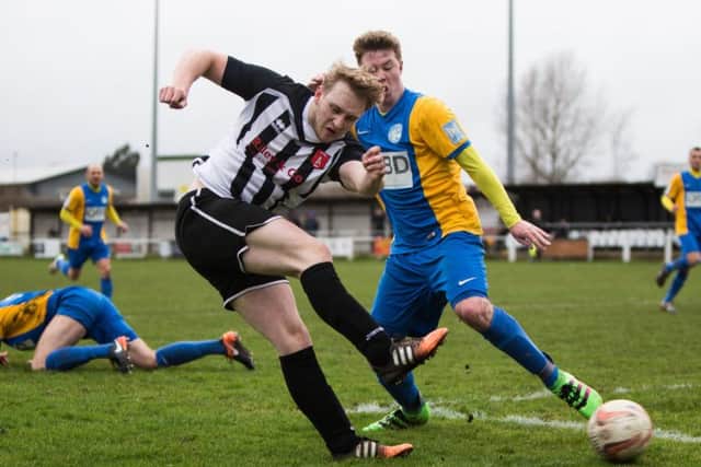 Action from Clipstones 2-2 draw at home to Bottesford Town in the Northern Counties East Leagues Premier Division on Saturday. (PHOTO BY: Andy Sumner)