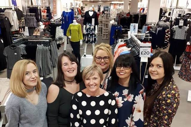 Mandy Hague, second from right, is pictured with some of her team at the refurbished Dorothy Perkins shop in Mansfield town centre.