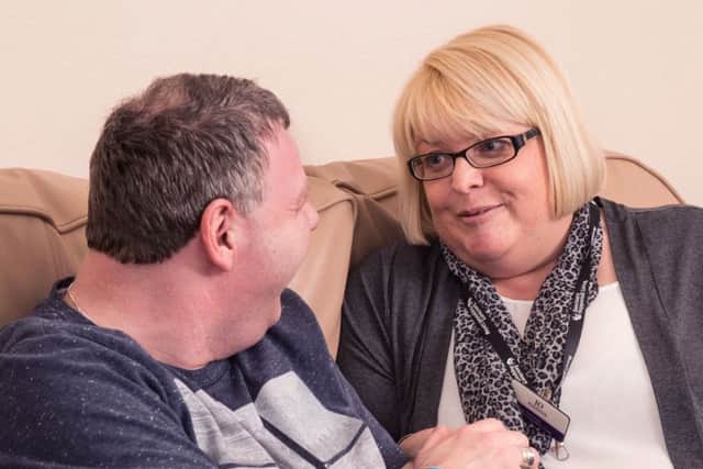 Jo Hardwick with one of the residents at Corner House, Clive Pickard. (PHOTO BY: Paul 'Spike' Reddington).