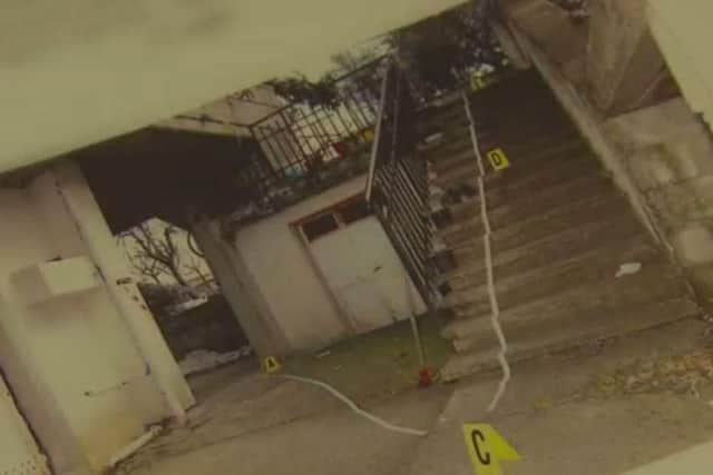 Crime scene photo from the report by Italian authorities. (Source: BBC)