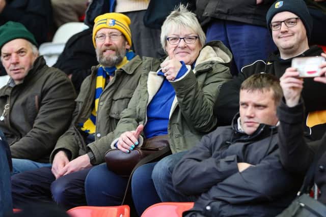 Mansfield Town fans at Cheltenham  - Pic by Chris Holloway