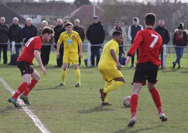 French former Leeds United player Sebastien Carole on the ball for Knaresborough Town against Ollerton Town on Saturday. (PHOTO BY: DC Photography, of Retford).