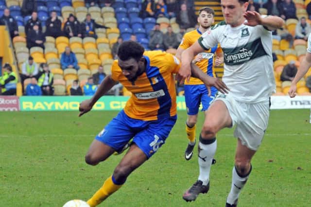 Mansfield Town v Plymouth Argyle.Hayden White.