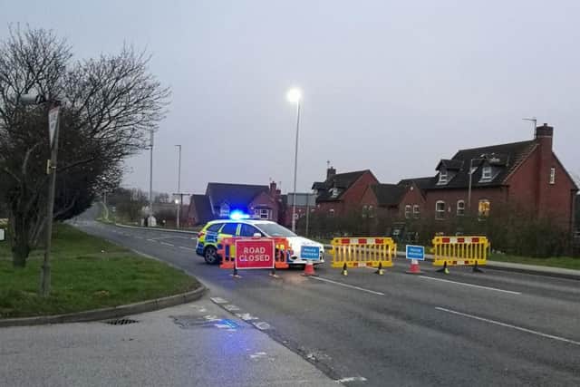 Peafield Lane was closed yesterday after a fatal crash.