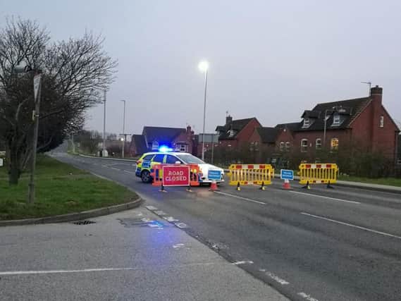 Peafield Lane was closed yesterday after a fatal crash.