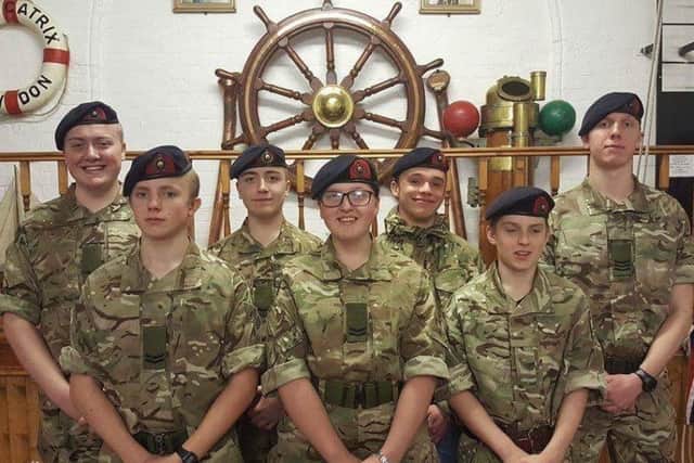 Some of the current members of Mansfields Royal Marines Cadets organisation.
