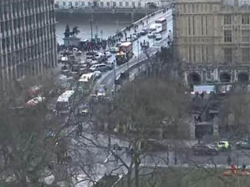 Chaos fell over Whitehall in the aftermath of the attack. (Image: YouTube)