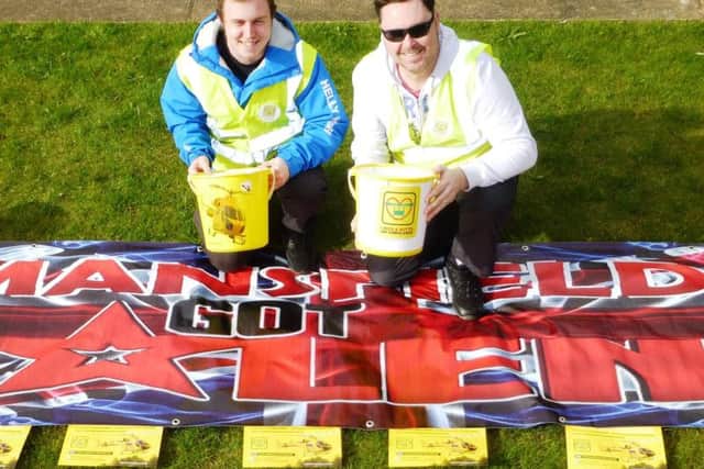 Fundraisers Richard Newton and Dane Franklin are helping #MGT raise for the Lincs & Notts Air Ambulance.