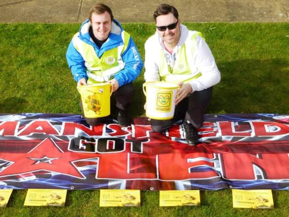 Fundraisers Richard Newton and Dane Franklin are helping #MGT raise for the Lincs & Notts Air Ambulance.