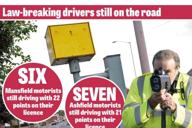 FOI figures reveal how many Notts drivers are on the road even though they have more than 12 points on their licence