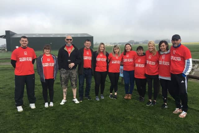 The ten brave skydivers from the Mansfield-based company, Total Integrated Solutions.