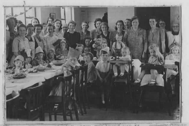 Residents of king Street Celebrate the end of the second world war.