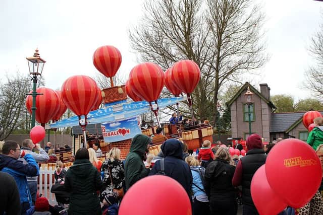 Crowds at the opening of the new James ride at Thomas Land.