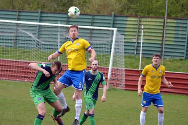 Action from FC Bolsovers costly 2-1 home defeat against AFC Bentley. (PHOTO BY: Pete Waby).