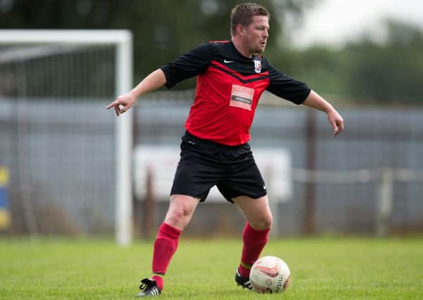 Mark Camm playing for Teversal FC. Photo by James Williamson