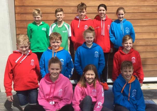 The 12 youngsters who represented Sutton Swimming Club at the East Midlands Regional Championships.