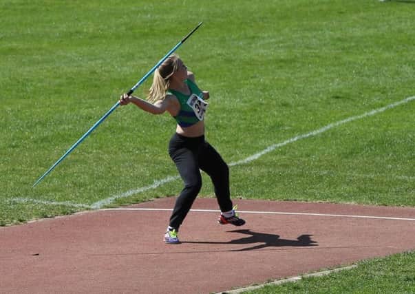 Kelsey Pearce, seen here throwing the javelin, is now one of the best shot-putters for her age in the country.