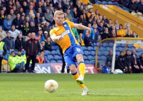 Mansfield Town v Luton.
Alfie Potter puts the Stags ahead in the first half.