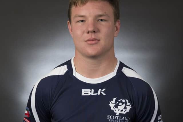 International rugby league player Luke Walters proudly showing off his Scotland jersey. (PHOTO BY: Paul Currie/SWpix.com)