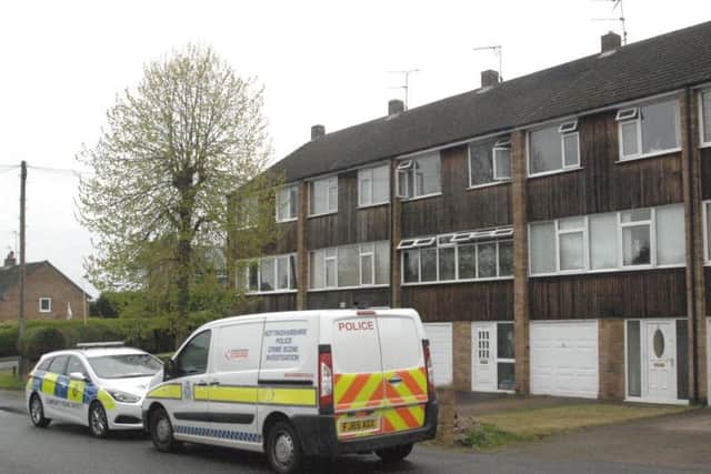 Police outside the front of the house on Big Barn Lane
