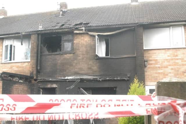 Damage caused by the fire on Big Barn Lane