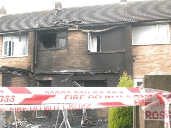 Damage caused by the fire on Big Barn Lane