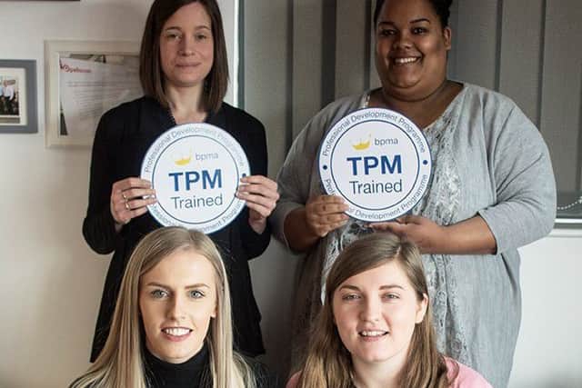 The four Pellacraft employees, Rebecca Coles and Shantelle Hall (back), and Abbi Walkman and Louise Henshaw (front).