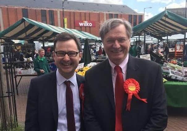 Councillor Alex Norris (left), Labour's candidate for Nottingham North, with MP Graham Allen, who is stepping down after 30 years.
